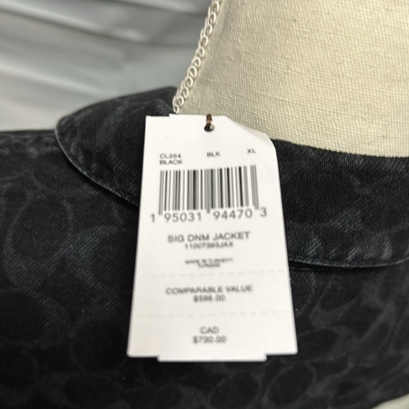 Women’s Coach NWT Signature C Denim Jacket in black XL relaxed fit - Picture 11 of 16